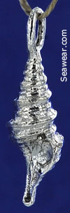 argentium silver turris shell pendant charm