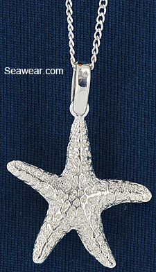 starfish necklace argentium silver