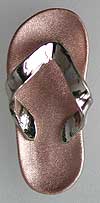 rose gold beach thong sandal with white gold strap