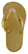yellow gold flip flop and yellow toe strap