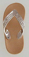 satin fihished gold flip flop beach thong with ten diamonds in the toe strap