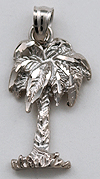 14kt white gold palm tree necklace pendant charm