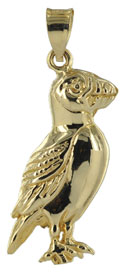 14kt gold Maine puffin bird 