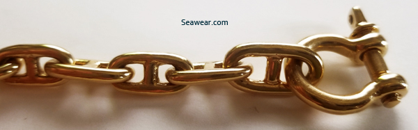 14kt gold mariner anchor link bracelet