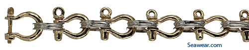 14k gold shackle bracelet