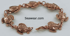 rose gold green sea turtle bracelet