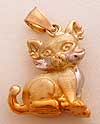 14kt and rhodium feline kitty cat jewelry charm