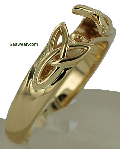 gold trinity knot engagement ring setting