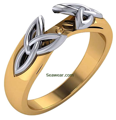 two tone gold trinity knot engagement setting