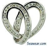 white gold Celtic heart with .90cts total weight of diamonds
