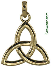 large gold trinity knot necklace pendant