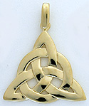 custom hand made 14k gold triquertra pendant
