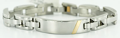 Medical ID bracelet in 14kt and stainless steel