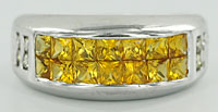 clearance diamond and yellow sapphire white gold ring