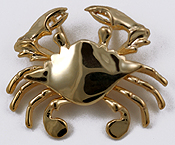 14kt 3D blue crab necklace pendant