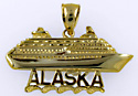 14kt Alaska cruise ship necklace pendant