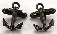 black anchor cufflinks
