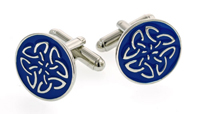 blue enamel Keltic knot cufflinks