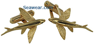 14k gold flying fish cufflinks