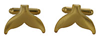 whale tail gold plated cuff links