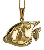 diamond sunfish pendant and chain