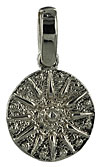 14k white gold compass rose sun dial necklace charm jewelry