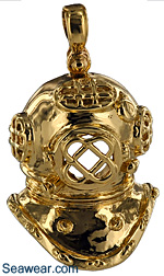 14kt gold Mark V dive helmet jewelry pendants