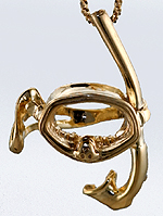 14kt gold mask and snorkle charm pendant