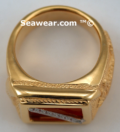 thickness of gold scuba diver flag ring