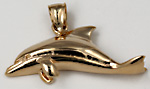 14kt half round dolphin necklace pendant