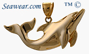 14kt polished dolphin pendant