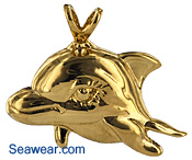 14kt gold dolphin princess jewelry necklace pendant