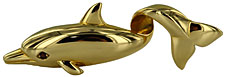 gold dolphin slide with garnet eye