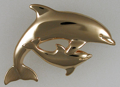 yellow gold dolphin necklace charm