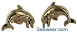 14kt dolphin post earrings