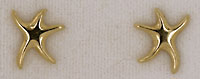 14kt polished starfish post earrings