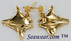 Costello horned manta ray earrings