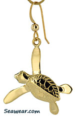 Peter Costello swimmer sea turtle earrings