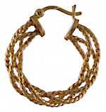 14k braided twisted hoop earrings