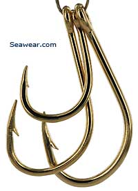 14kt gold live bait fish hook jewelry 