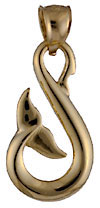 small New Zealand tribal whale tail fish hook