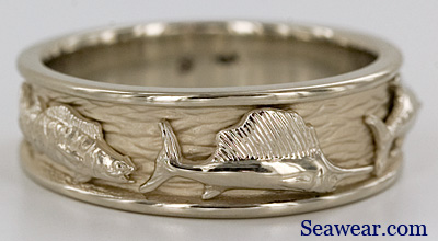whtie sailfish on white ring