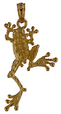 14kt small tree frog pendant