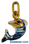 tribal Hawaiian dolphin jewelry with enamel highlights