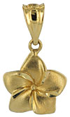 gold plumeria flower pendant