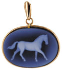 proud horse in agate cameo