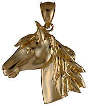 14kt medium horse pendant