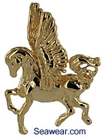gold pegasus jewelry necklace pendant