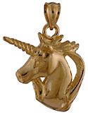 small 14kt polished unicorn pendant