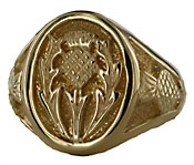 Mens Scottish Thistle ring for gents